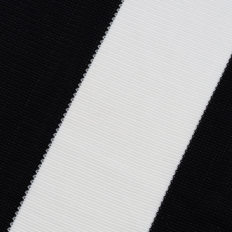 Fabraic Cniotála Dlúth Mogalra Striped Dubh Agus Bán